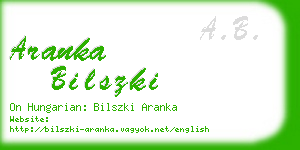 aranka bilszki business card